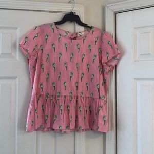 EUC Crown & Ivy Striped Parrot Shirt